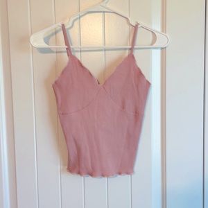Light pink crop tank top